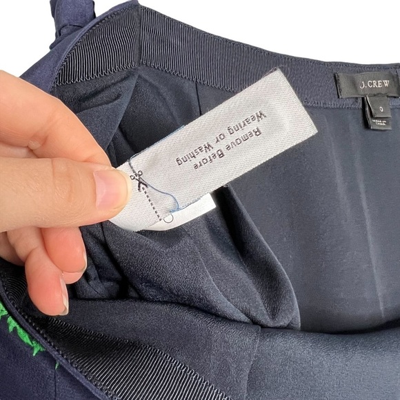 J Crew 100% Silk Beanstalk Striped Pleated Skirt - Picture 4 of 10